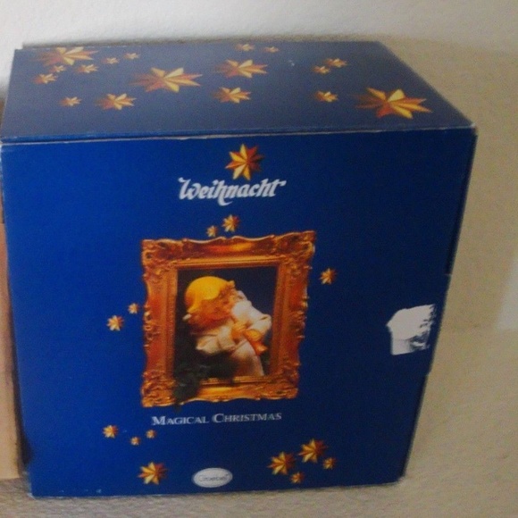 2005 Christmas Goebel Porcelain Candleholder Angel w Bear NIB - Picture 5 of 15